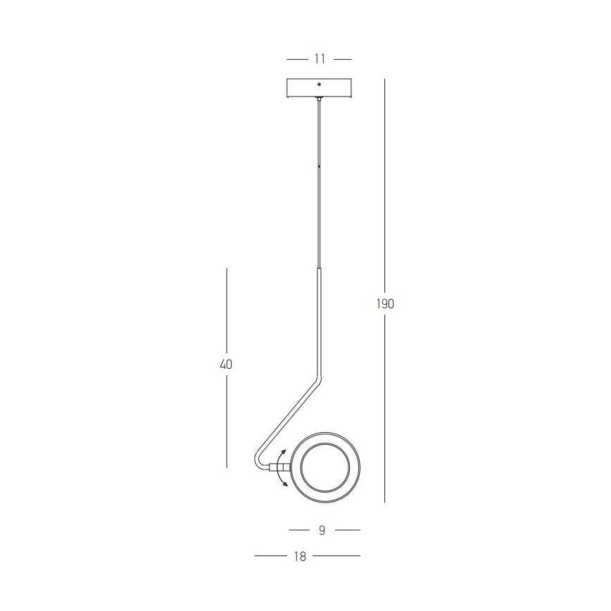 Zambelis 22045 - LED prigušiva luster na sajli LED/7W/230V CRI90 crna