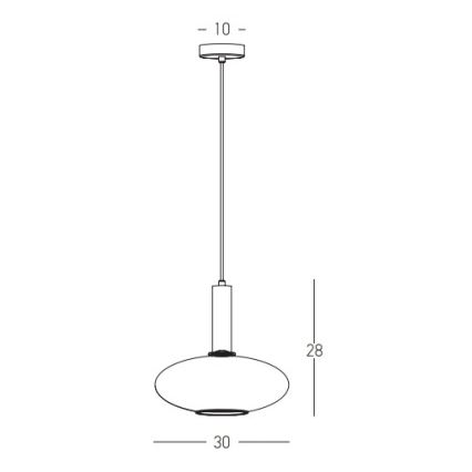 Zambelis 22072 - Luster na sajli 1xE27/40W/230V, prečnik 30 cm, u zlatnoj boji