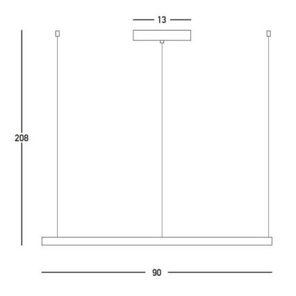Zambelis 23035 - LED prigušiva luster na sajli LED/45W/230V 3000K prečnik 90 cm crna