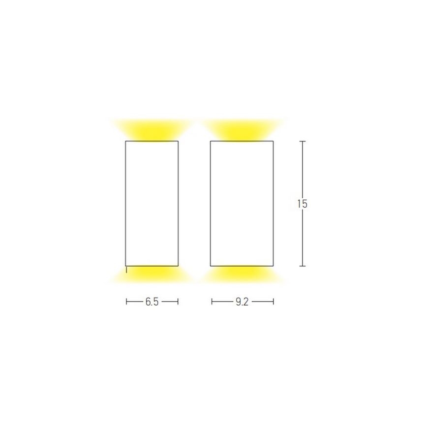 Zambelis E151 - Spoljašnja zidna lampa 2xGU10/15W/230V IP54 bela