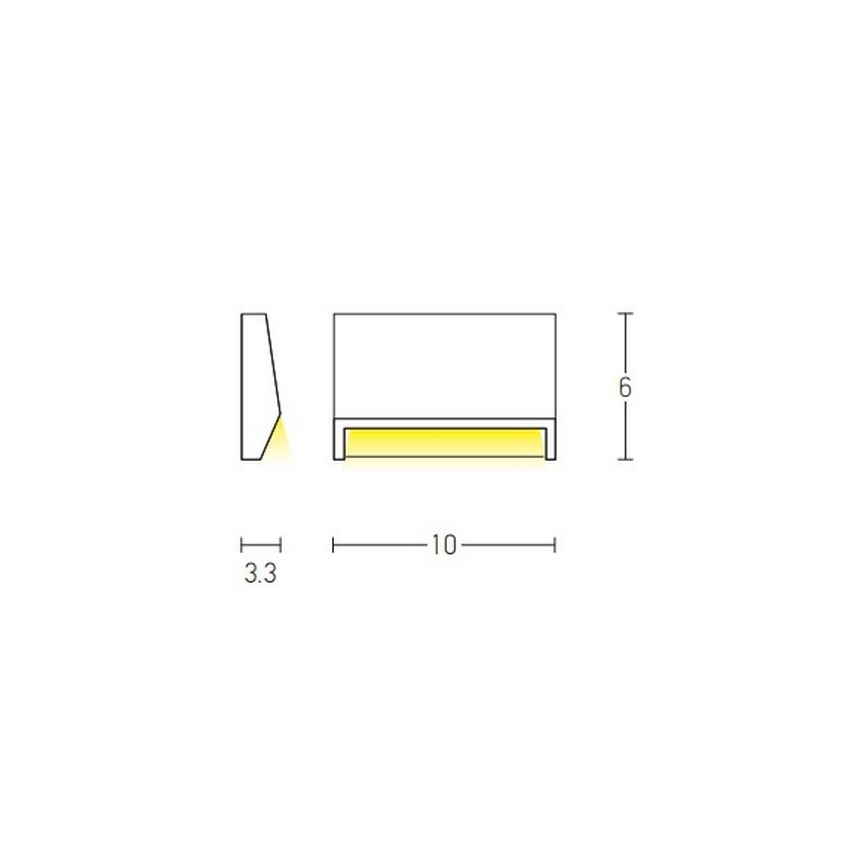 Zambelis E182 - LED spoljno stepenišno svetlo LED/1,5W/230V IP54 belo