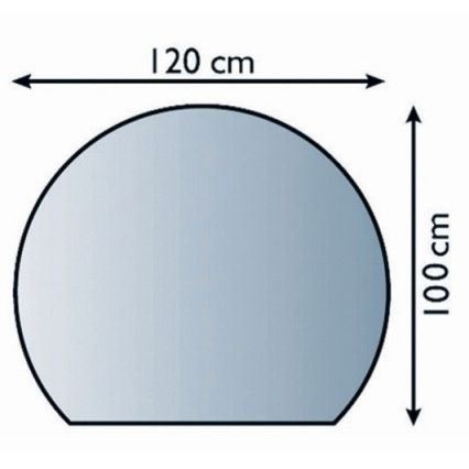 Zaštitno staklo ispod peći 1200x1000x6 mm, polukružno