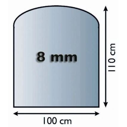 Zaštitno staklo za peć 1100x1000x8 mm, polukružni oblik