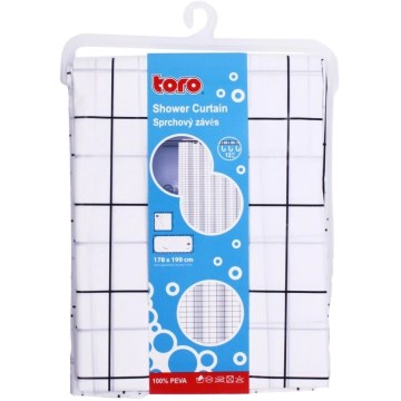 Zavesa za tuš TORO EASY 178x199 cm bela/crna