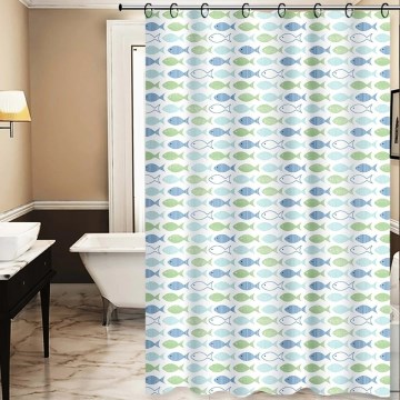 Zavesa za tuš TORO PREMIUM 178x199 cm plava/zelena