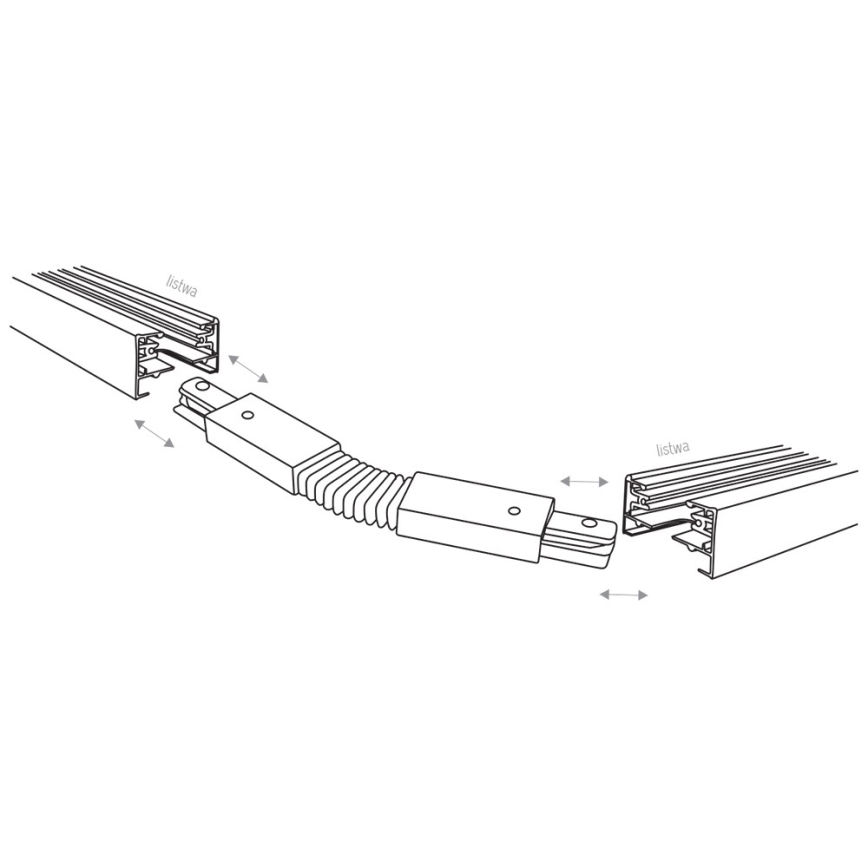 Završna kapica za šinski sistem TRACER, jednofazna, fleksibilna, bela