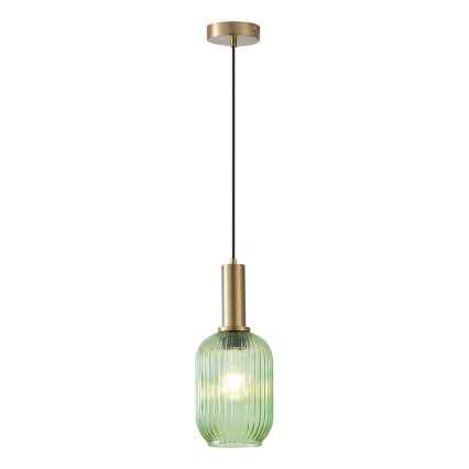 Zeleni luster TOPAZ na sajli 1xE27/15W/230V, prečnik 13 cm
