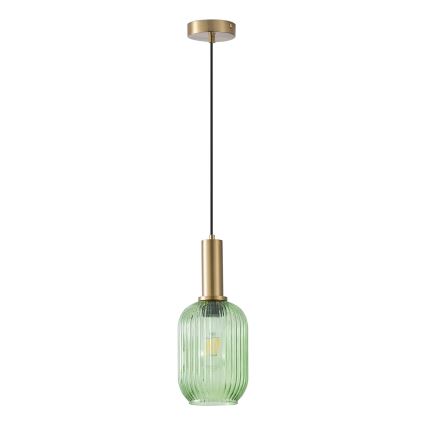 Zeleni luster TOPAZ na sajli 1xE27/15W/230V, prečnik 13 cm
