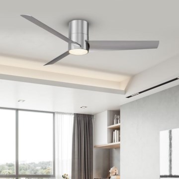ZEVENTI - LED plafonski ventilator BARROSA LED/18W/230V 3000/4000/6000K Wi-Fi Tuya mat hrom + daljinski upravljač