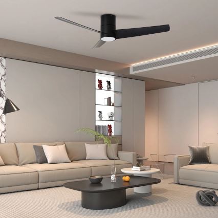 ZEVENTI - LED plafonski ventilator BARROSA LED/18W/230V 3000/4000/6000K Wi-Fi Tuya crna + daljinski upravljač