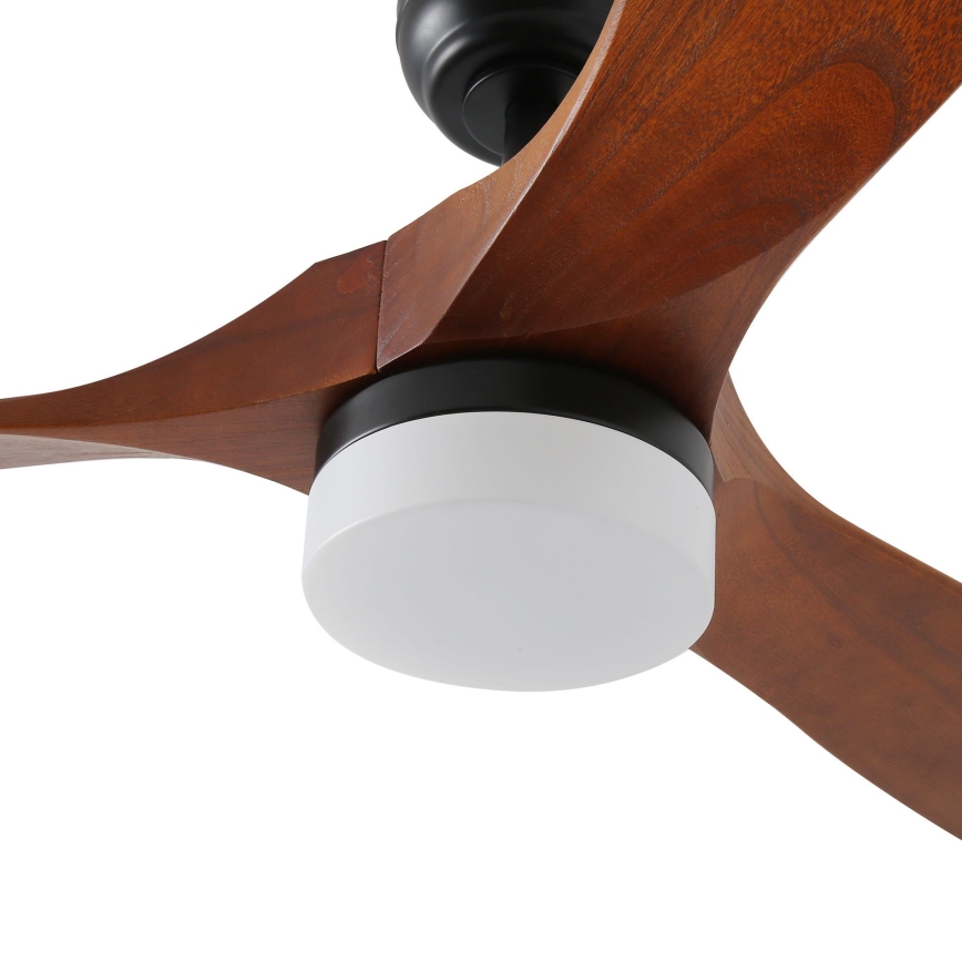 ZEVENTI - LED plafonski ventilator GINOSA LED/18W/230V 3000/4000/6000K Wi-Fi Tuya crna/hrast + daljinski upravljač