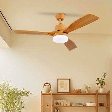 ZEVENTI - LED plafonski ventilator MARE LED/24W/230V 3000-6000K Wi-Fi Tuya hrast + daljinski upravljač