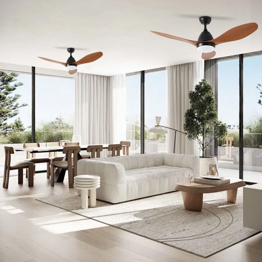 ZEVENTI - LED plafonski ventilator MURO LED/18W/230V 3000/4000/6000K Wi-Fi Tuya crna + daljinski upravljač