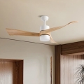 ZEVENTI - LED plafonski ventilator NATURITO LED/18W/230V 3000-6000K Wi-Fi Tuya bela/hrast + daljinski upravljač