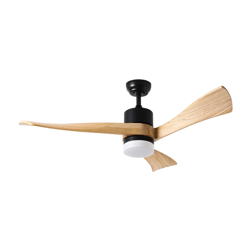 ZEVENTI - LED plafonski ventilator NATURITO LED/18W/230V 3000-6000K Wi-Fi Tuya crna/hrast + daljinski upravljač