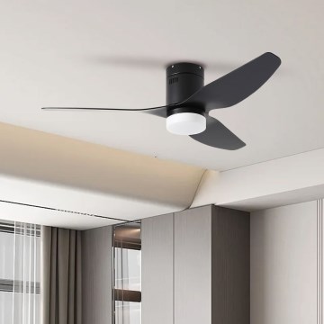 ZEVENTI - LED plafonski ventilator PADUA LED/18W/230V 3000/4000/6000K Wi-Fi Tuya crni + daljinski upravljač