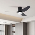 ZEVENTI - LED plafonski ventilator PADUA LED/18W/230V 3000-6000K Wi-Fi Tuya crna + daljinski upravljač