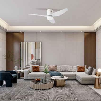 ZEVENTI - LED plafonski ventilator PADUA LED/18W/230V 3000-6000K Wi-Fi Tuya bela + daljinski upravljač