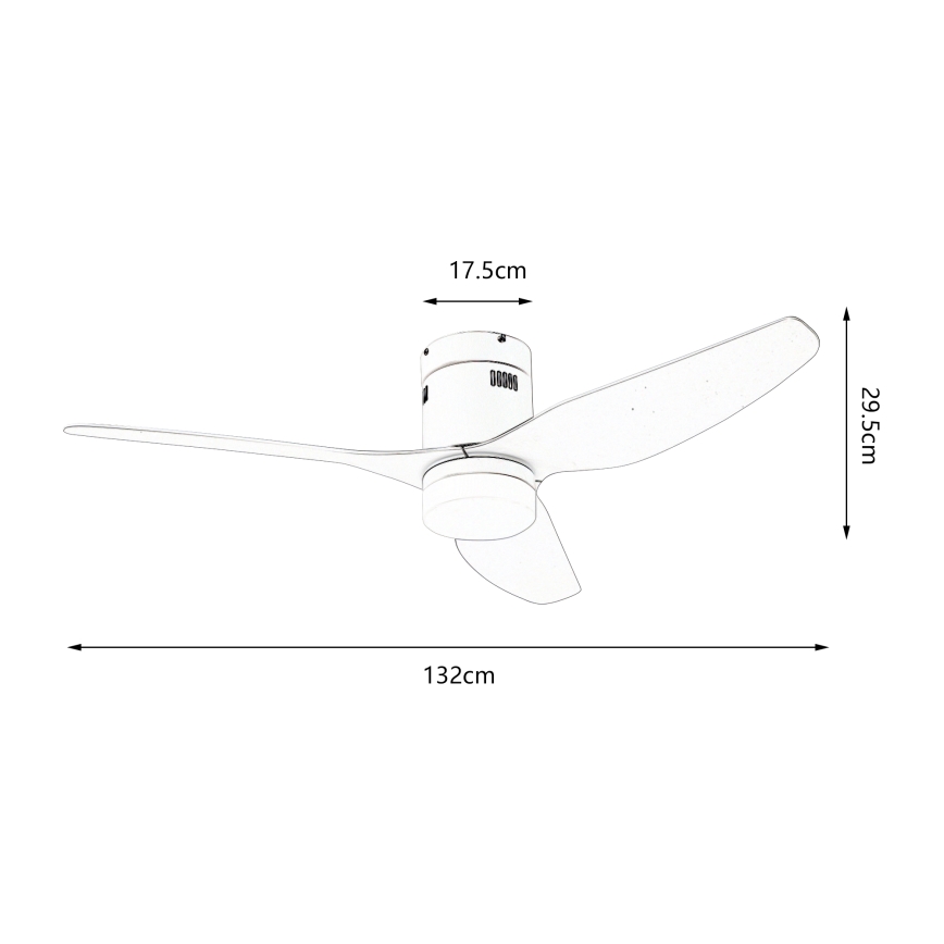 ZEVENTI - LED plafonski ventilator PADUA LED/18W/230V 3000-6000K Wi-Fi Tuya bela + daljinski upravljač