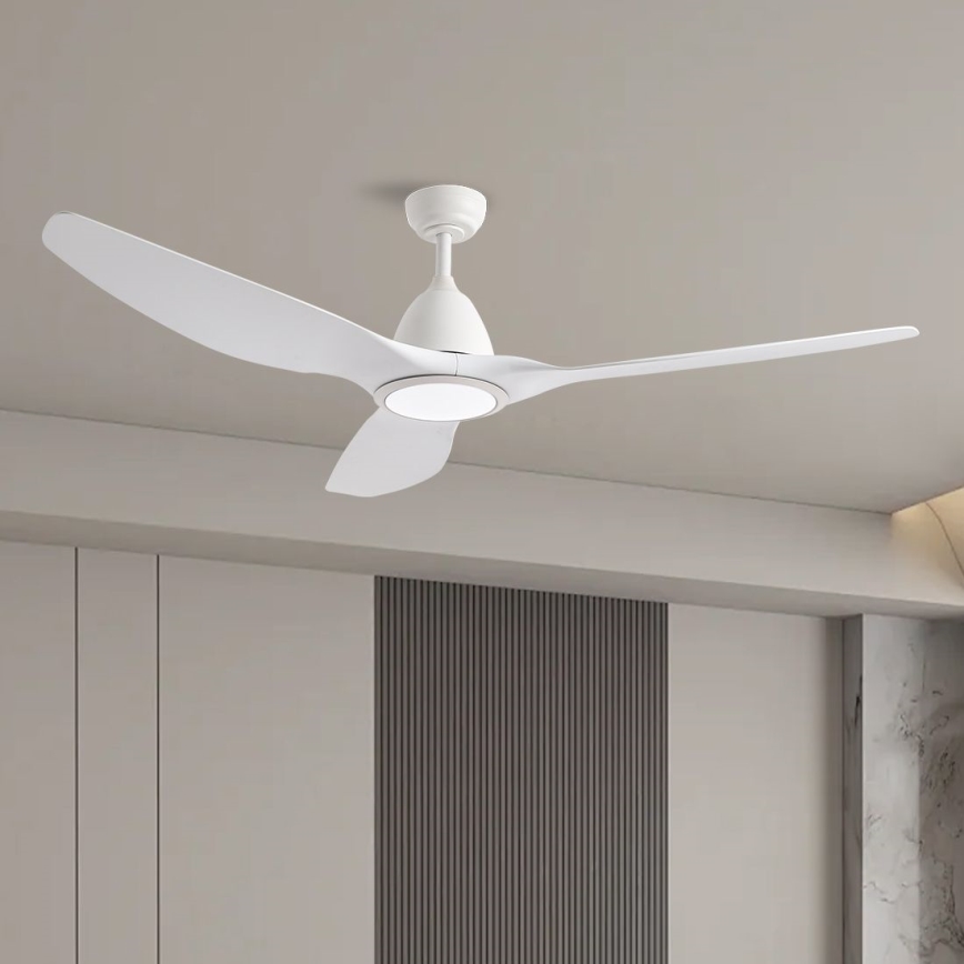 ZEVENTI - LED plafonski ventilator URBINO LED/20W/230V 3000-6000K Wi-Fi Tuya beli + daljinski upravljač