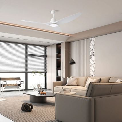ZEVENTI - LED plafonski ventilator URBINO LED/20W/230V 3000-6000K Wi-Fi Tuya beli + daljinski upravljač