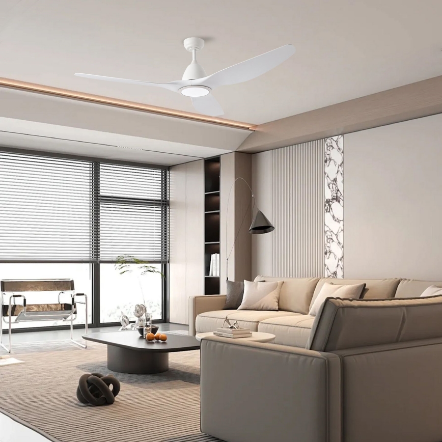 ZEVENTI - LED plafonski ventilator URBINO LED/20W/230V 3000-6000K Wi-Fi Tuya beli + daljinski upravljač