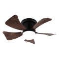ZEVENTI - LED prigušiva plafonski ventilator MUNDAKA LED/10W/230V 3000-6500K braon + daljinski upravljač
