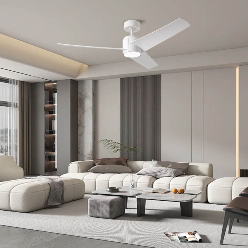 ZEVENTI - LED plafonski ventilator ORVIETO LED/18W/230V 3000-6000K Wi-Fi Tuya bela + daljinski upravljač
