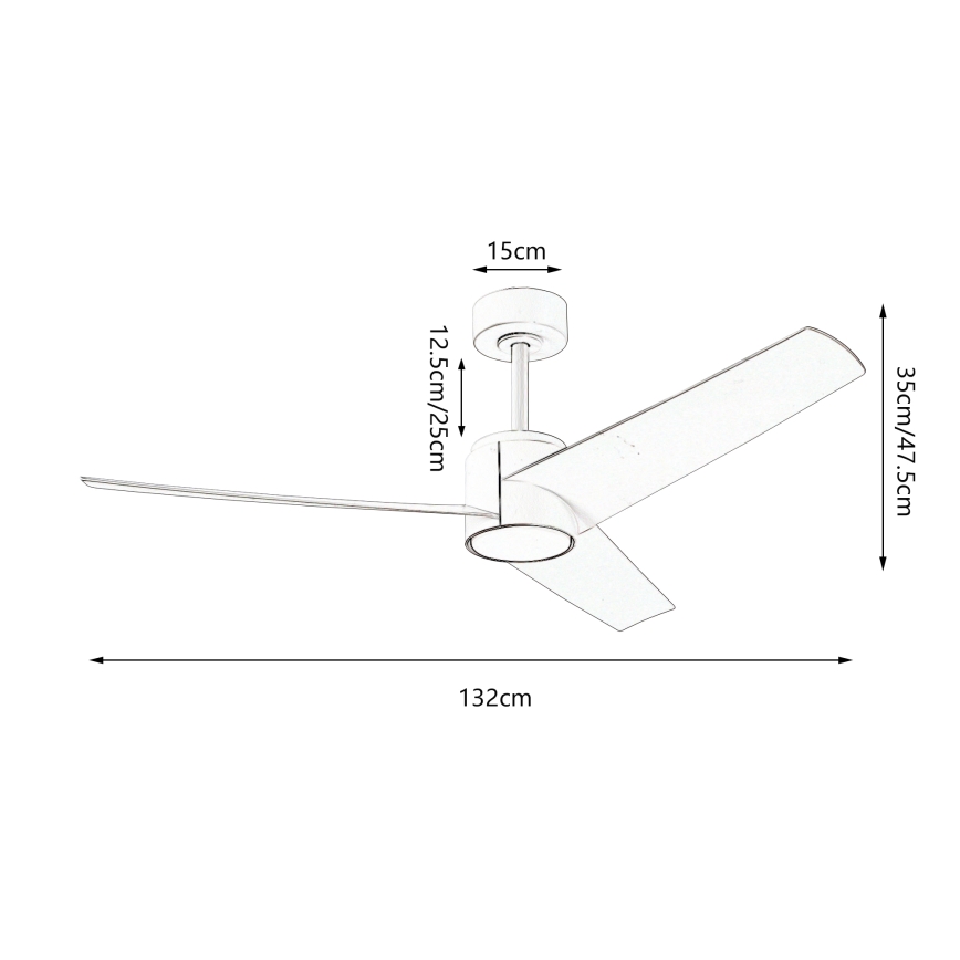 ZEVENTI - LED plafonski ventilator ORVIETO LED/18W/230V 3000-6000K Wi-Fi Tuya bela + daljinski upravljač