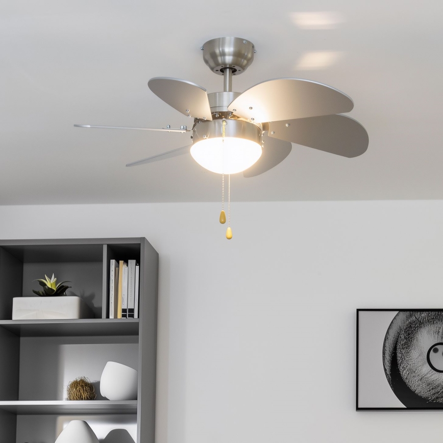 ZEVENTI - Plafonski ventilator FAMARA 1xE14/60W/230V siva