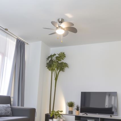 ZEVENTI - Plafonski ventilator FAMARA 1xE14/60W/230V siva