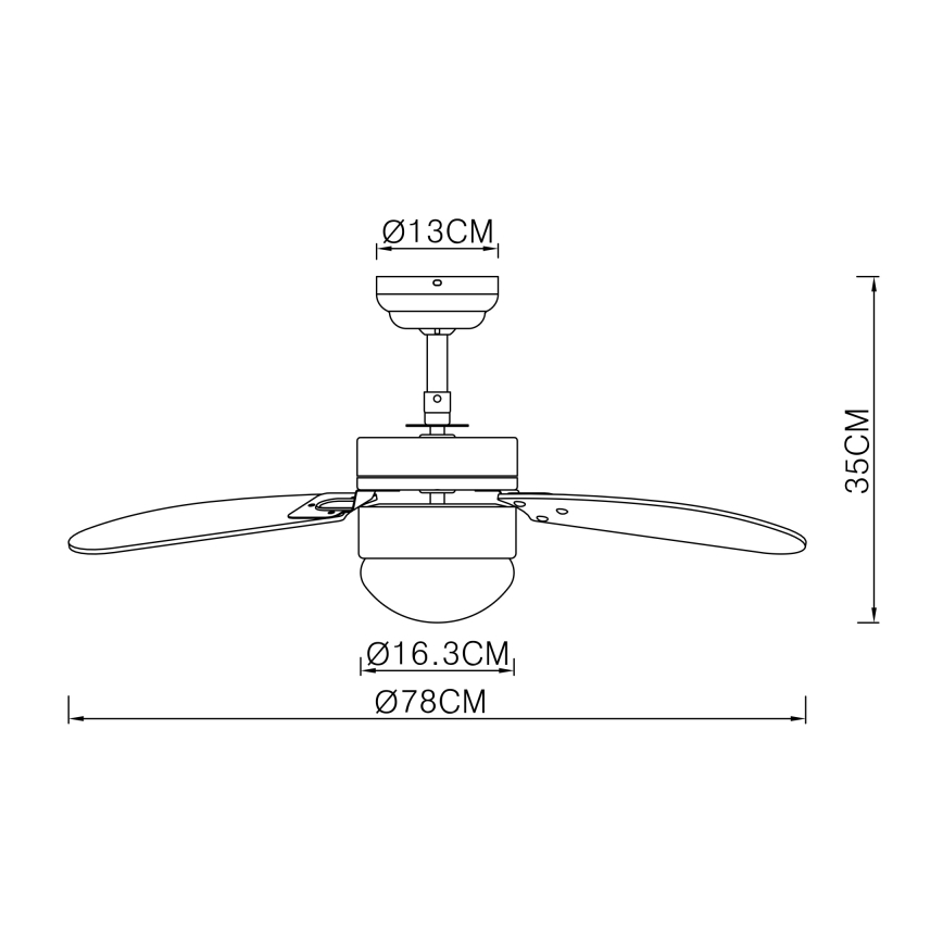 ZEVENTI - Plafonski ventilator FAMARA 1xE14/60W/230V siva