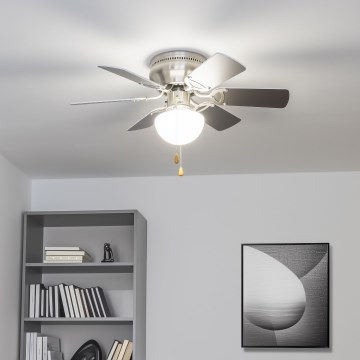 ZEVENTI - Plafonski ventilator GALDANA 1xE27/60W/230V siva/bela