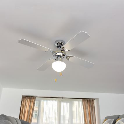 ZEVENTI - Plafonski ventilator NAVAGIO 1xE27/60W/230V crna/bela