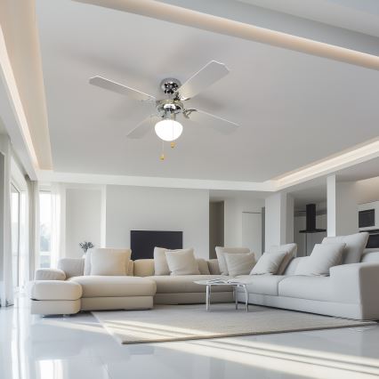 ZEVENTI - Plafonski ventilator NAVAGIO 1xE27/60W/230V crna/bela