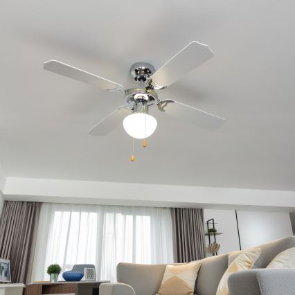 ZEVENTI - Plafonski ventilator NAVAGIO 1xE27/60W/230V crna/bela