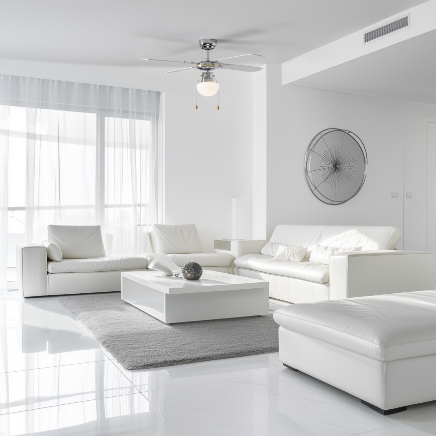 ZEVENTI - Plafonski ventilator NAVAGIO 1xE27/60W/230V crna/bela
