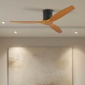 ZEVENTI - Plafonski ventilator SPELLO Wi-Fi Tuya crna/hrast + daljinski upravljač