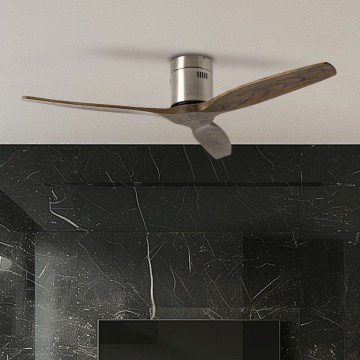 ZEVENTI - Plafonski ventilator SPELLO Wi‑Fi Tuya matni hrom/hrast + daljinski upravljač