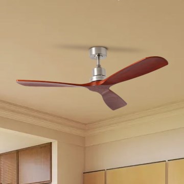 ZEVENTI - Stropni ventilator LIONI Wi‑Fi Tuya mat hrom/hrast + daljinski upravljač