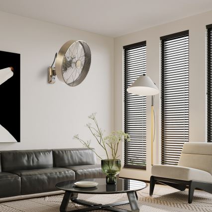 ZEVENTI - Zidni ventilator FANNY 50W/230V brončani + daljinsko upravljanje