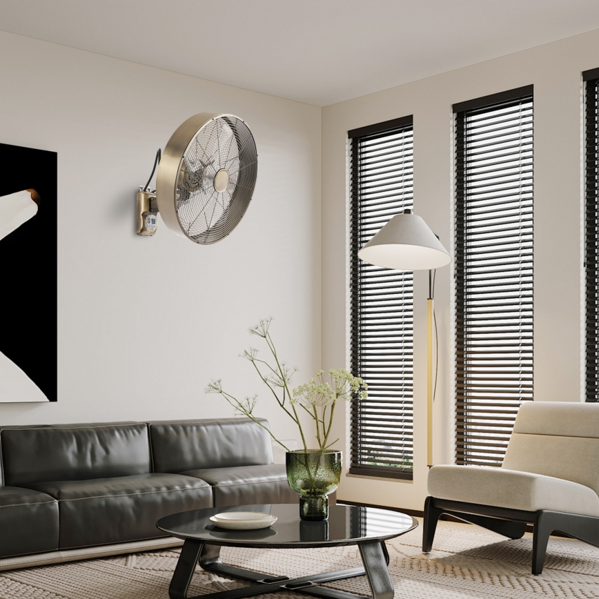 ZEVENTI - Zidni ventilator FANNY 50W/230V brončani + daljinsko upravljanje