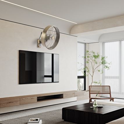 ZEVENTI - Zidni ventilator FANNY 50W/230V brončani + daljinsko upravljanje