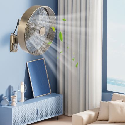 ZEVENTI - Zidni ventilator FANNY 50W/230V brončani + daljinsko upravljanje