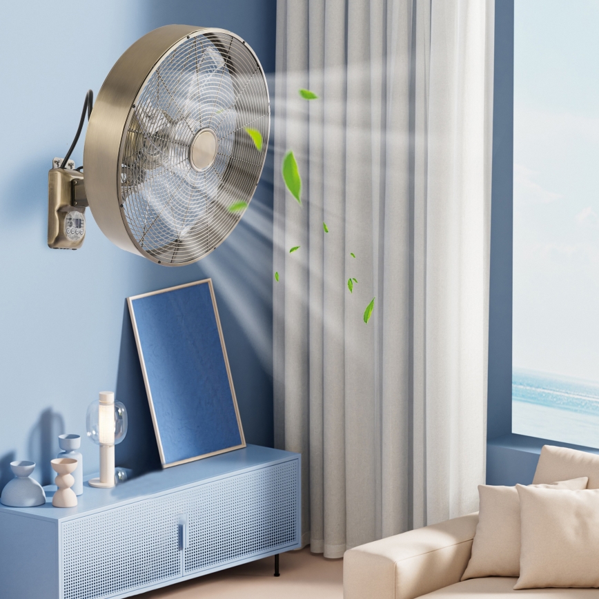 ZEVENTI - Zidni ventilator FANNY 50W/230V brončani + daljinsko upravljanje