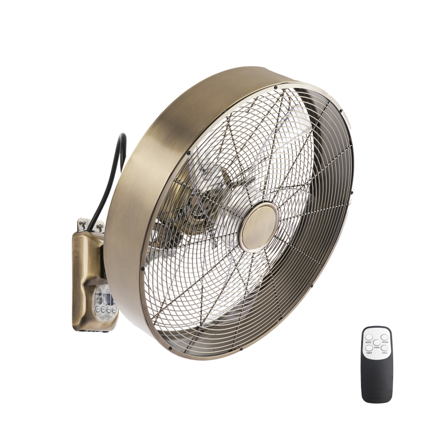 ZEVENTI - Zidni ventilator FANNY 50W/230V brončani + daljinsko upravljanje