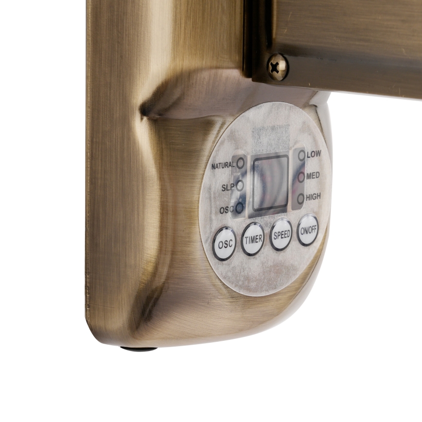 ZEVENTI - Zidni ventilator FANNY 50W/230V brončani + daljinsko upravljanje