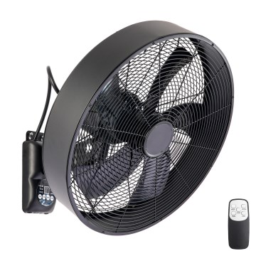 ZEVENTI - Zidni ventilator FANNY 50W/230V crni + daljinski upravljač
