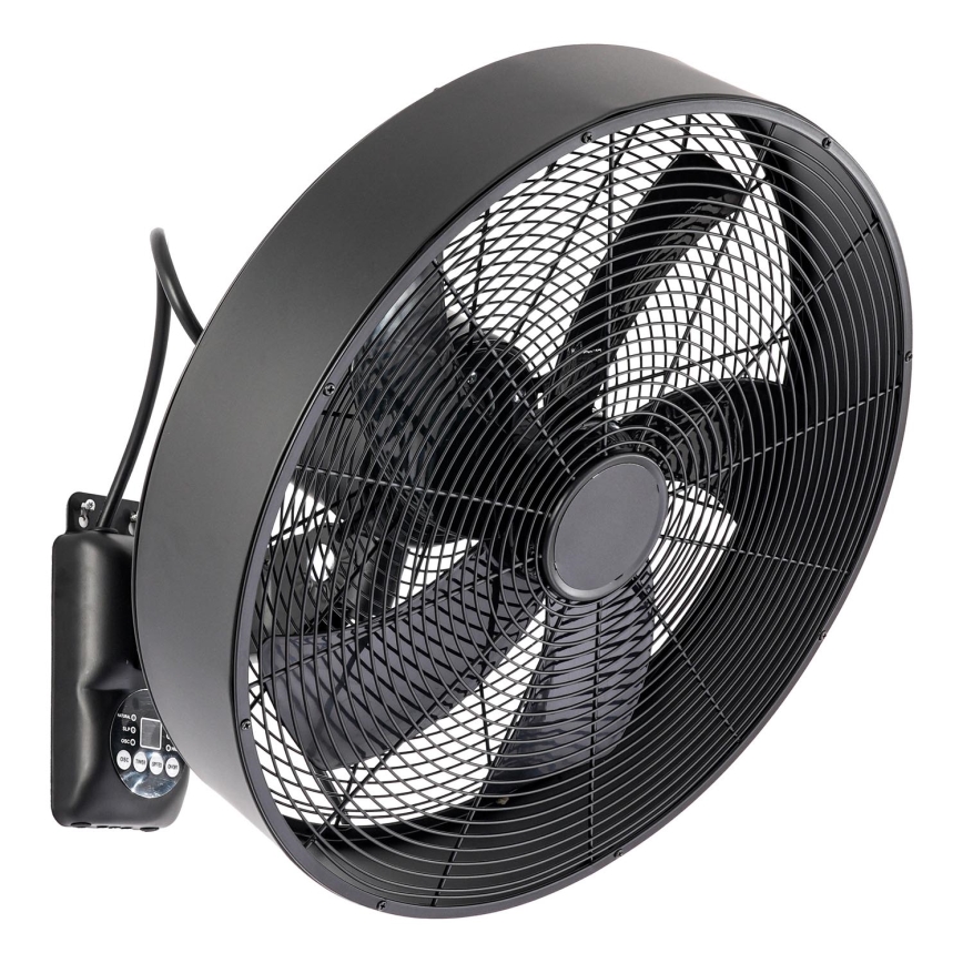 ZEVENTI - Zidni ventilator FANNY 50W/230V crni + daljinski upravljač