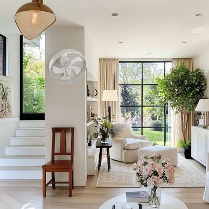 ZEVENTI - Zidni ventilator FANNY 50W/230V mat hrom + daljinski upravljač